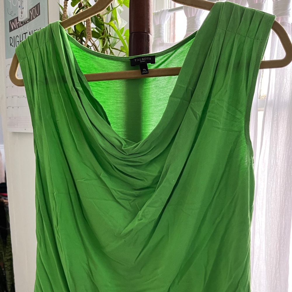 Talbot Cowl Neck Sleeveless Top - Lime Green